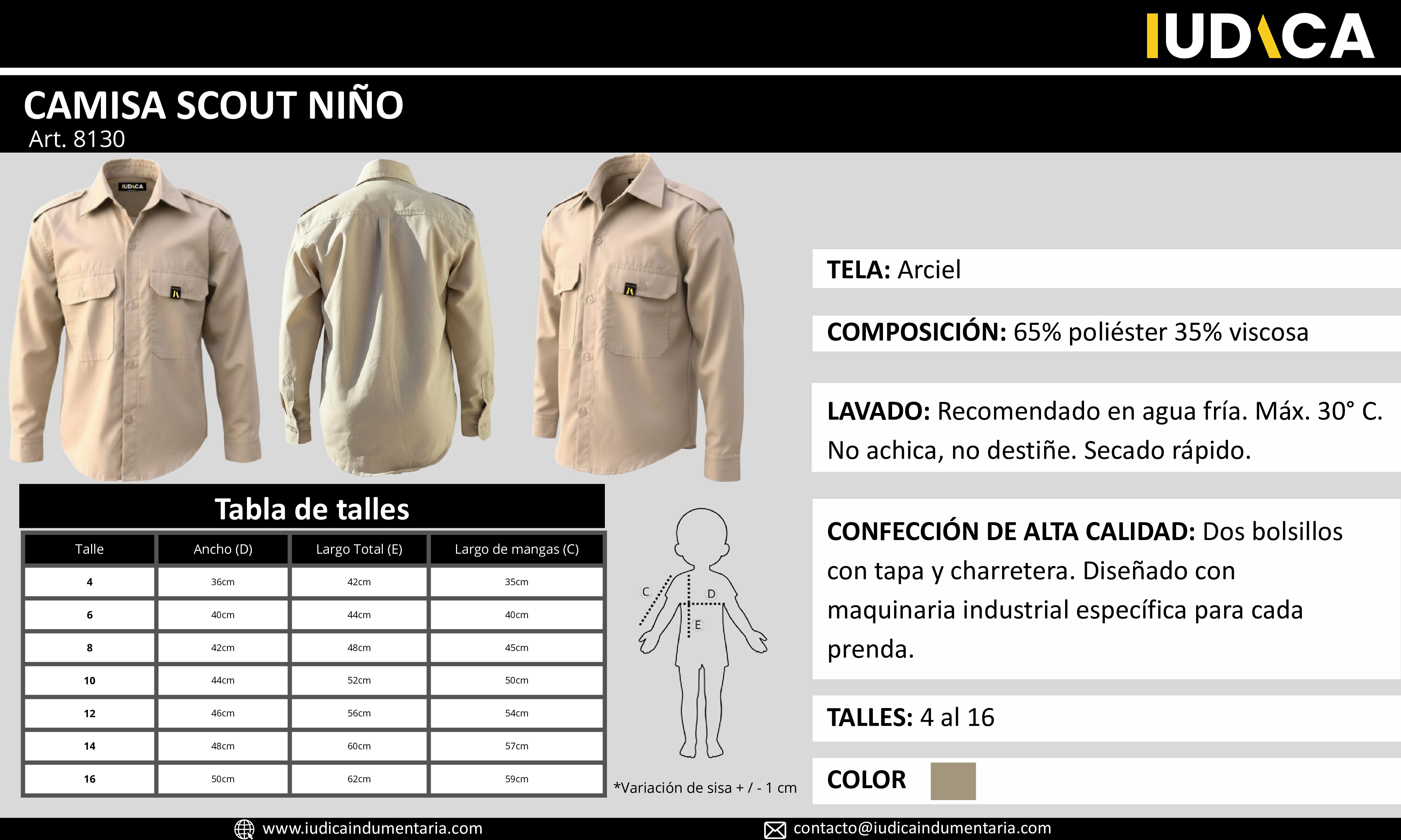 CAMISA SCOUT NIÑO (4-8) - Imagen 4