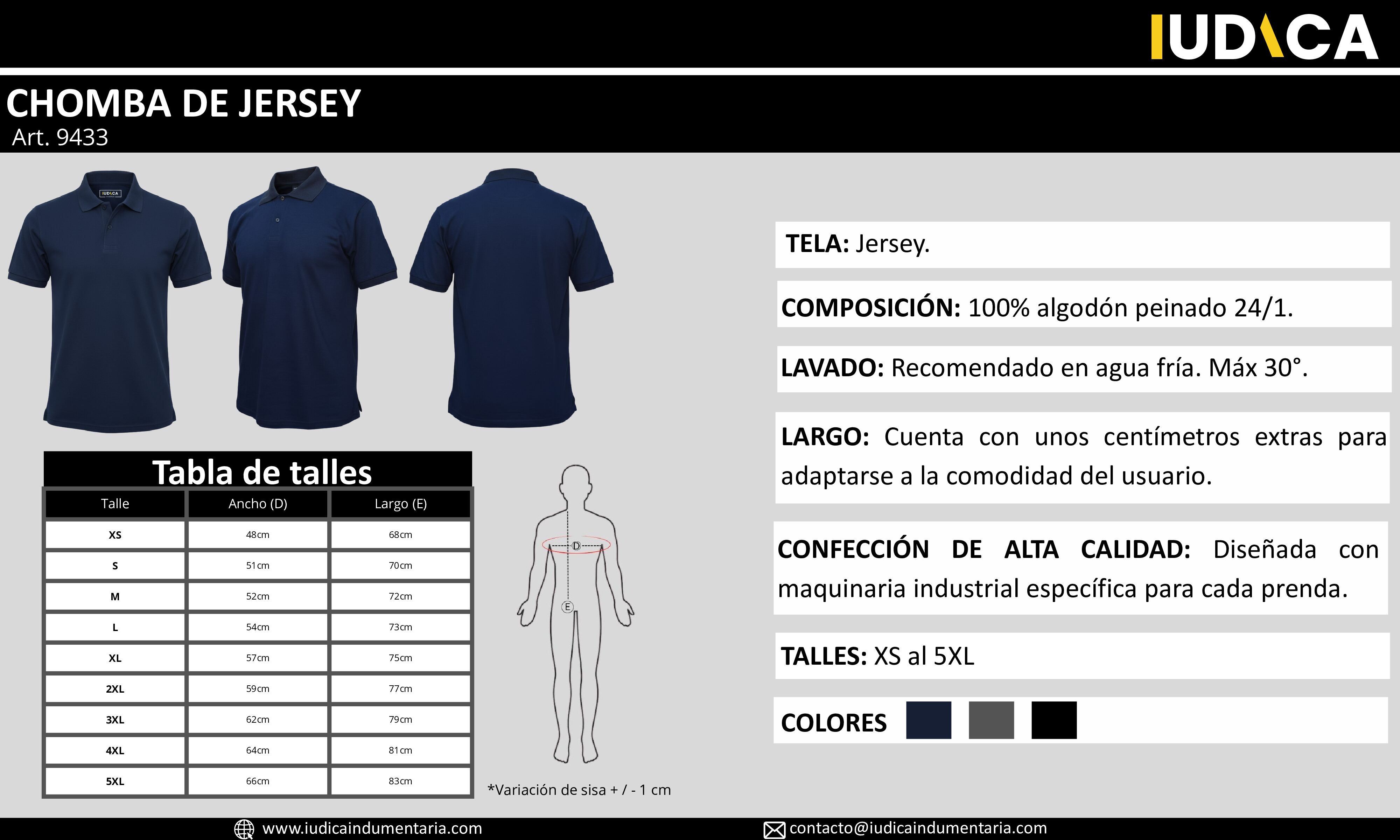 CHOMBA DE JERSEY 2XL-3XL - Imagen 6