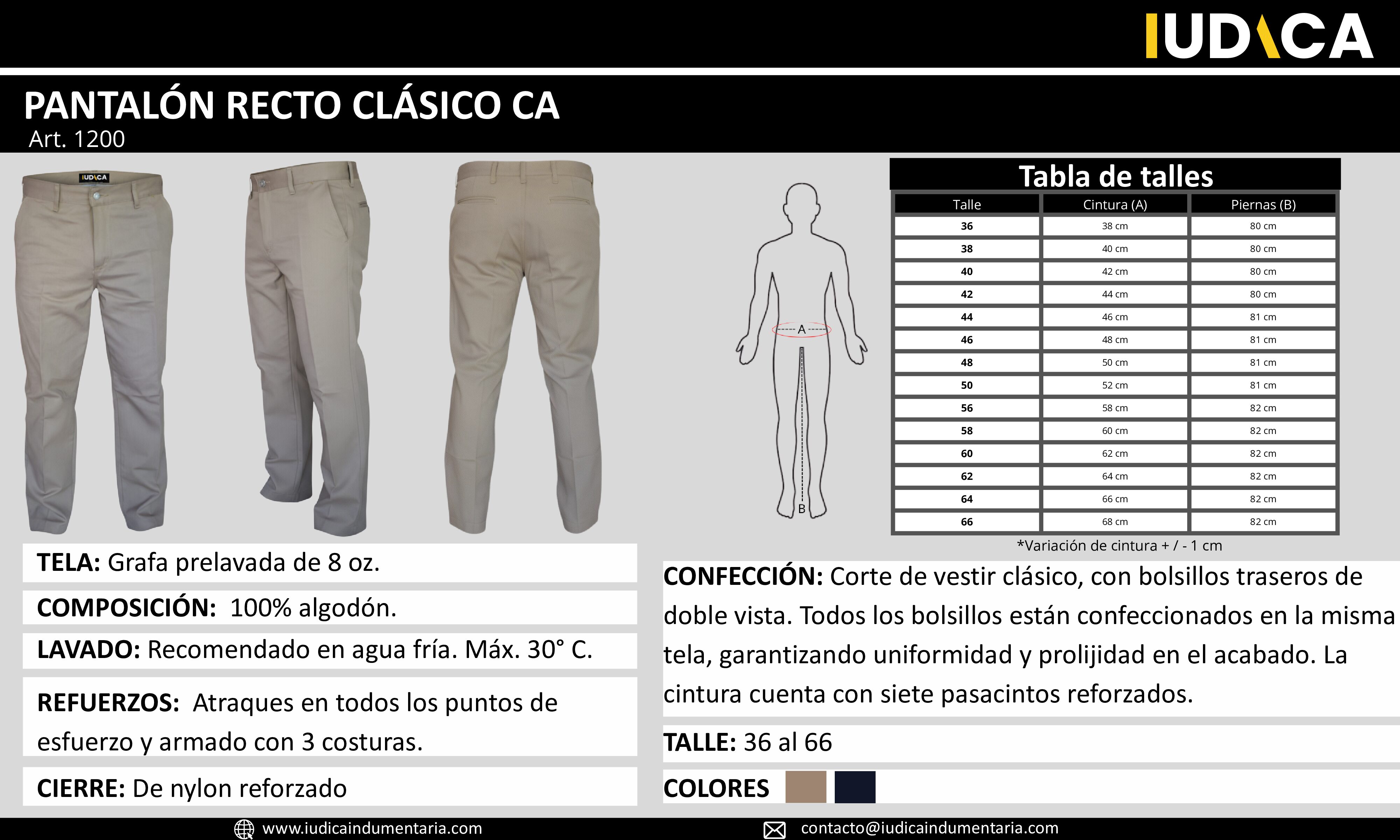 PANTALÓN RECTO CLÁSICO CA - Imagen 3